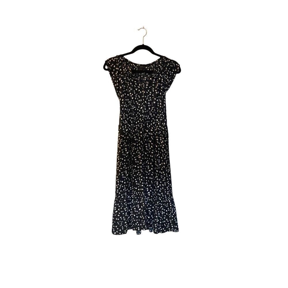 J.Crew women’s black and white floral print midi dress size XS